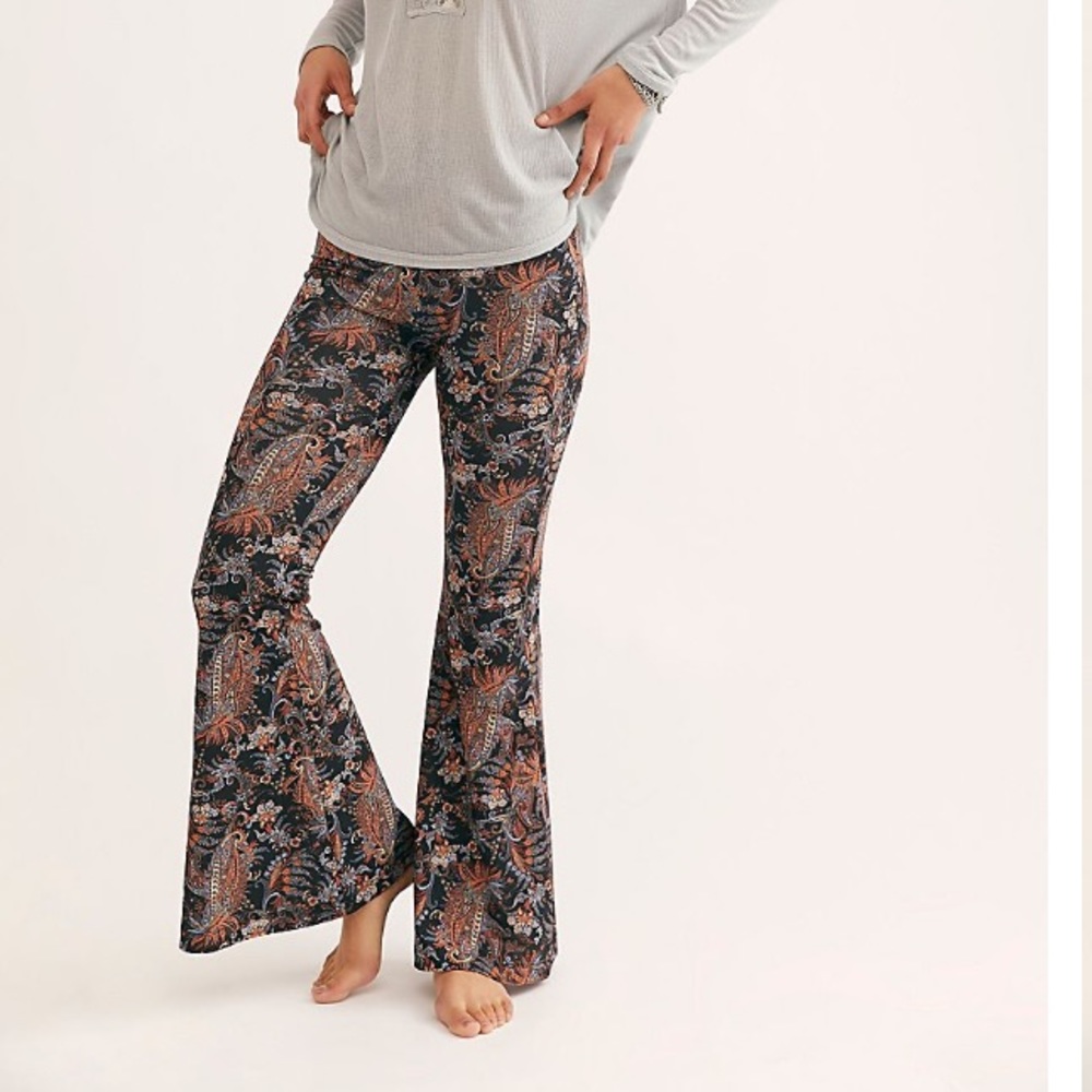 Free People Kitty Flare Pants Paisley XS